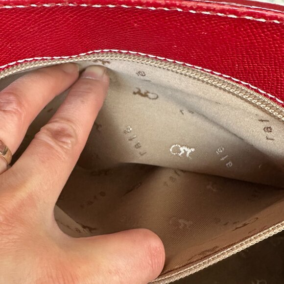 Red w/ White Stitchig Rafe Italian leather Handbag/Shoulderbag - Picture 11 of 13